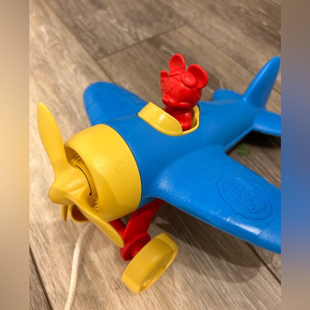 Disney Mickey airplane pull toy earth friendly collection EUC